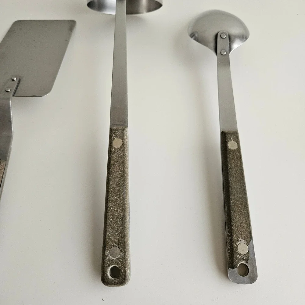 Ekco Flint Arrowhead Vintage Stainless Steel Kitchen Utensil Set 3pc USA FLAWS‎